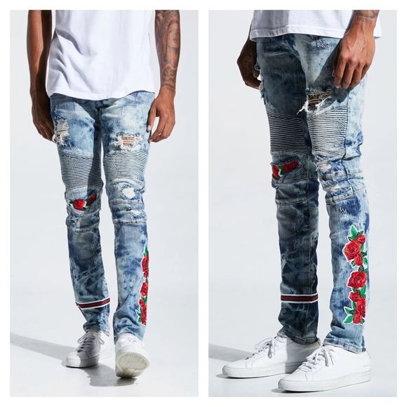 Embellish Other - Embellish Costello Biker Denim Blue Bleach Rip 30